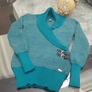 Guess Blue KNIT CHUNKY THICK COTTON BLEND NEW SWEATER Small